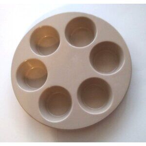Anchor Hocking beige Microwave 6 cupcake muffin pan pm447-TI